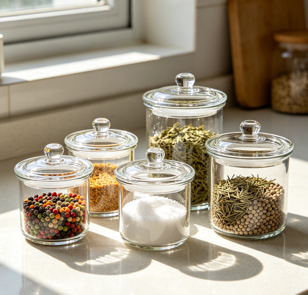 Airtight Glass Spice And Ingredient Storage Containers