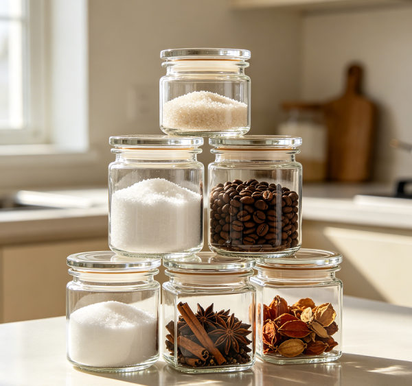Stackable Glass Kitchen Storage Canister Set